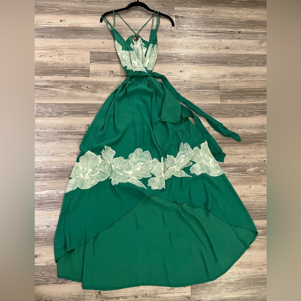 BEL KAZAN wrap dress, size XS, Kelly green